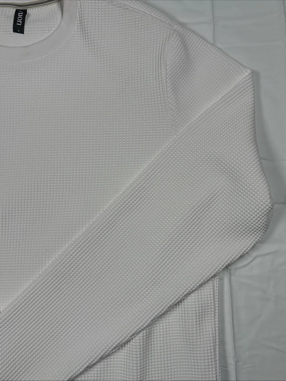 Vuori Tech Waffle Men's Crewneck Sweater - White